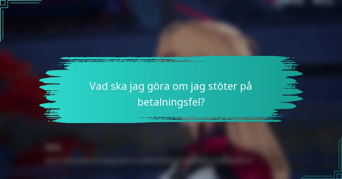 Vad ska jag göra om jag stöter på betalningsfel?