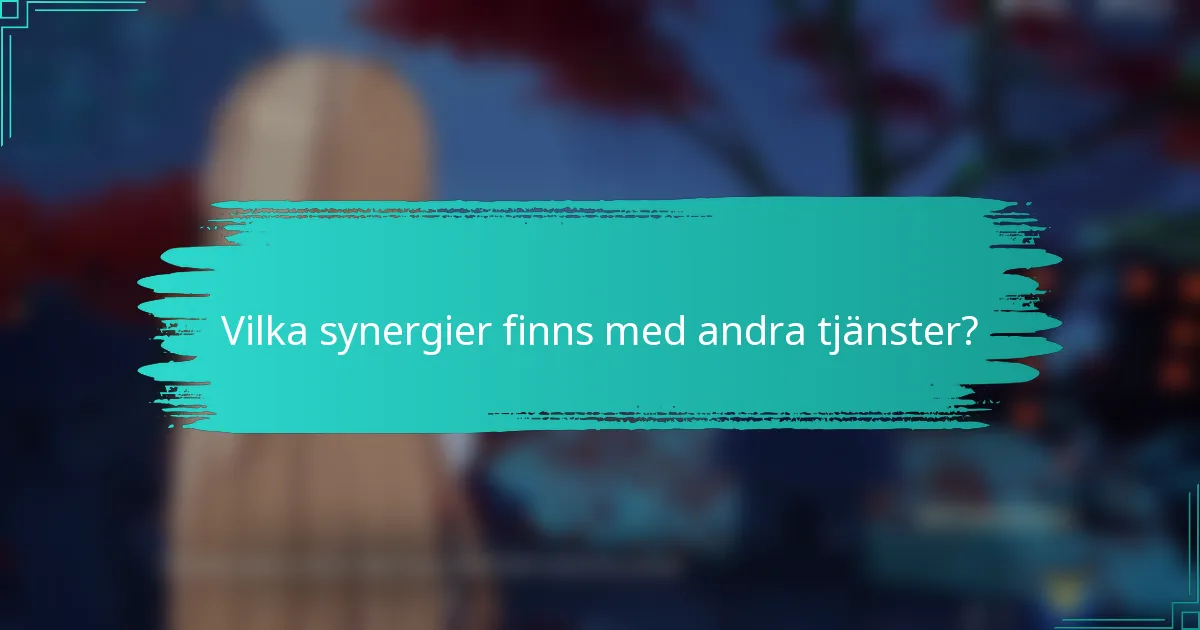 Vilka synergier finns med andra tjänster?